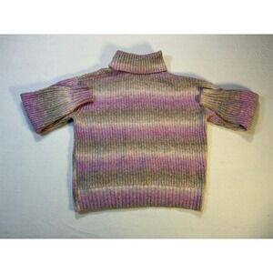 Gap Shaker Turtleneck Sweater Women's Size Small Pink‎ Spacedye Knit